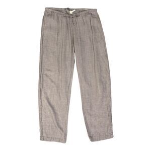 Coyuchi Pant Women S Small Seal Gray Relax Lounge Organic Linen Drawstring *READ